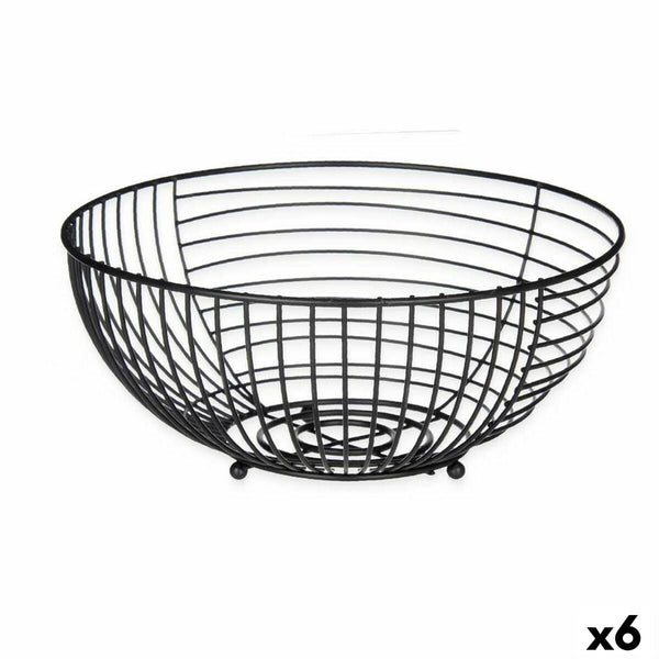 Obstschale Kinvara Schwarz Metall 28 x 12 x 28 cm (6 Stück)