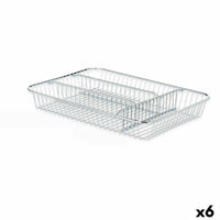 Besteckkasten Kinvara Silberfarben Silber Metall 26 x 4,5 x 35,5 cm 26 x 5,5 x 35,5 cm (6 Stück)