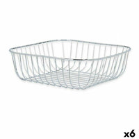 Obstschale Kinvara Silberfarben Silber Metall 30 x 9 x 30 cm (6 Stück)