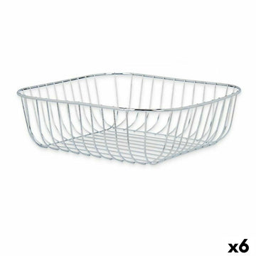 Obstschale Kinvara Silberfarben Silber Metall 30 x 9 x 30 cm (6 Stück)