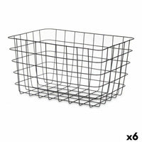 Mehrzweckkorb Kinvara Schwarz Metall 38,5 x 20,5 x 28 cm rechteckig (6 Stück)