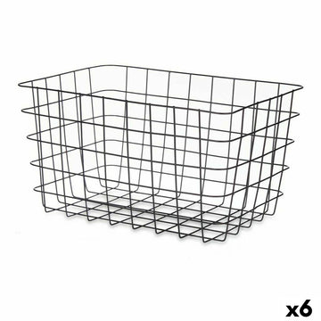 Mehrzweckkorb Kinvara Schwarz Metall 38,5 x 20,5 x 28 cm rechteckig (6 Stück)
