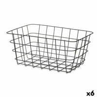 Mehrzweckkorb Kinvara Schwarz Metall 30,3 x 14 x 22,5 cm rechteckig (6 Stück)