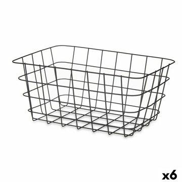 Mehrzweckkorb Kinvara Schwarz Metall 30,3 x 14 x 22,5 cm rechteckig (6 Stück)