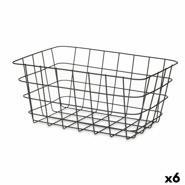 Mehrzweckkorb Kinvara Schwarz Metall 30,3 x 14 x 22,5 cm rechteckig (6 Stück)