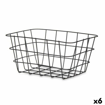 Mehrzweckkorb Kinvara W5759K-S BLACK Schwarz Metall 24,5 x 12 x 18 cm rechteckig (6 Stück)