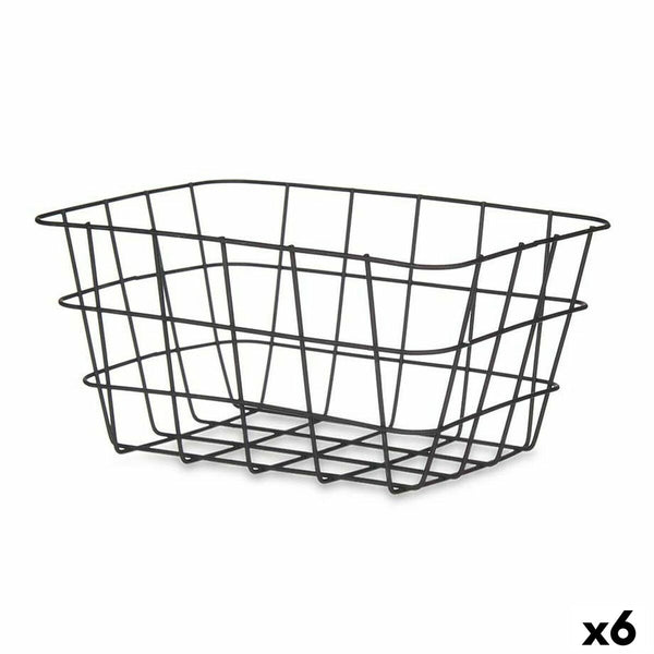 Mehrzweckkorb Kinvara W5759K-S BLACK Schwarz Metall 24,5 x 12 x 18 cm rechteckig (6 Stück)