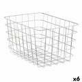 Mehrzweckkorb Kinvara Silberfarben Silber Metall 38 x 21 x 26 cm rechteckig (6 Stück)