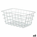 Mehrzweckkorb Kinvara Silberfarben Silber Metall 31 x 14 x 21 cm rechteckig (6 Stück)