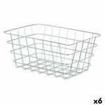 Mehrzweckkorb Kinvara Silberfarben Silber Metall 31 x 14 x 21 cm rechteckig (6 Stück)
