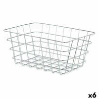 Mehrzweckkorb Kinvara Silberfarben Silber Metall 31 x 14 x 21 cm rechteckig (6 Stück)