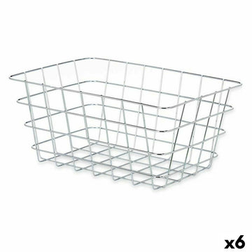 Mehrzweckkorb Kinvara Silberfarben Silber Metall 31 x 14 x 21 cm rechteckig (6 Stück)