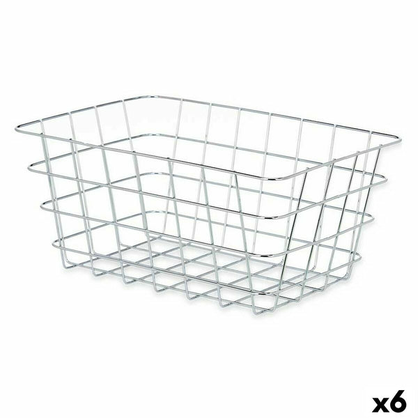 Mehrzweckkorb Kinvara Silberfarben Silber Metall 31 x 14 x 21 cm rechteckig (6 Stück)