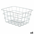 Mehrzweckkorb Kinvara Silberfarben Silber Metall 24 x 12,5 x 18,5 cm rechteckig (6 Stück)