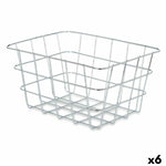 Mehrzweckkorb Kinvara Silberfarben Silber Metall 24 x 12,5 x 18,5 cm rechteckig (6 Stück)