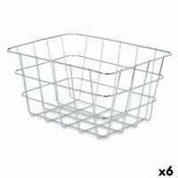 Mehrzweckkorb Kinvara Silberfarben Silber Metall 24 x 12,5 x 18,5 cm rechteckig (6 Stück)