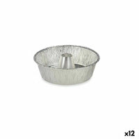 Puddingform Kinvara Silberfarben Aluminium 25 x 7,7 x 25 cm Einwegartikel Flan (12 Stück)