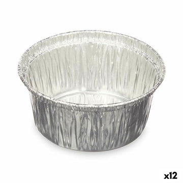 Puddingform Kinvara Silberfarben Aluminium 8,5 x 8 x 8,5 cm Einwegartikel rund (12 Stück)