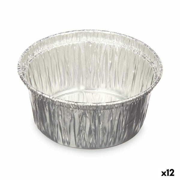 Puddingform Kinvara Silberfarben Aluminium 8,5 x 8 x 8,5 cm Einwegartikel rund (12 Stück)