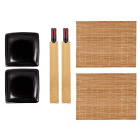 Sushi-Set Kinvara Schwarz aus Keramik Bambus 20,5 x 3 x 27 cm (6 Stücke) (6 Stück)