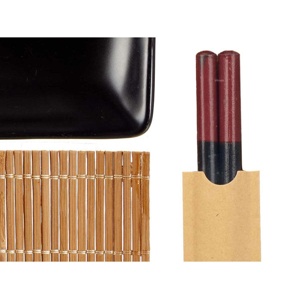 Sushi-Set Kinvara Schwarz aus Keramik Bambus 20,5 x 3 x 27 cm (6 Stücke) (6 Stück)