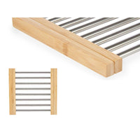 Untersetzer Kinvara Braun Silberfarben Silber Metall Bambus 36,4 x 2,2 x 21,3 cm 22 x 2,2 x 21,3 cm (6 Stück)