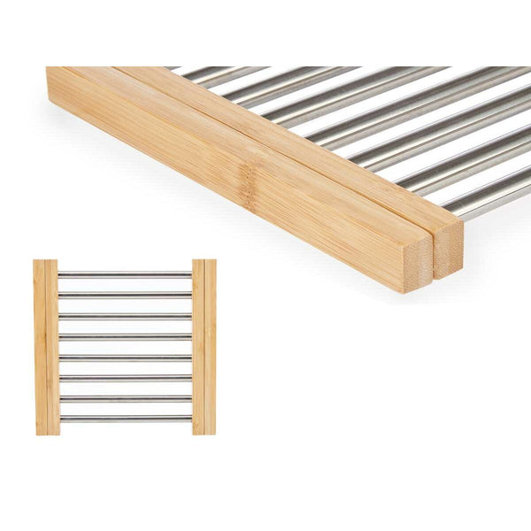 Untersetzer Kinvara Braun Silberfarben Silber Metall Bambus 36,4 x 2,2 x 21,3 cm 22 x 2,2 x 21,3 cm (6 Stück)