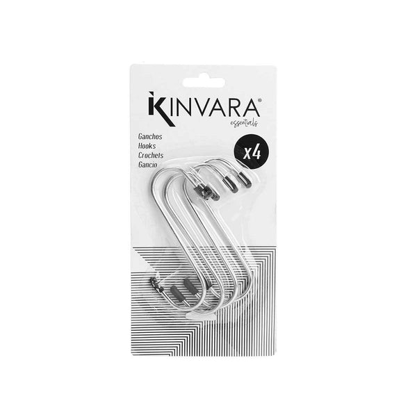 Haken zum Aufhängen Kinvara Silberfarben Silber Metall 10,3 x 21 x 2 cm Satz (12 Stück)