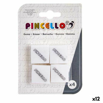 Radiergummi-Set Pincello Weiß 9,5 x 13,5 x 2 cm (12 Stück)