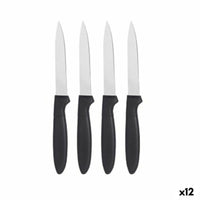 Messerset Kinvara Schwarz Silberfarben Edelstahl Kunststoff 19,5 x 2 x 1 cm 12,5 x 26,5 x 1 cm (12 Stück)