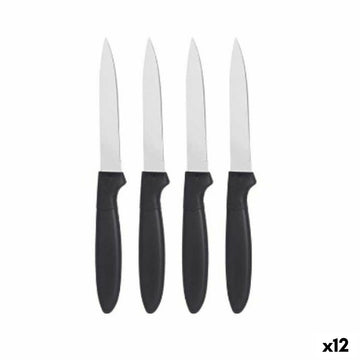 Messerset Kinvara Schwarz Silberfarben Edelstahl Kunststoff 19,5 x 2 x 1 cm 12,5 x 26,5 x 1 cm (12 Stück)