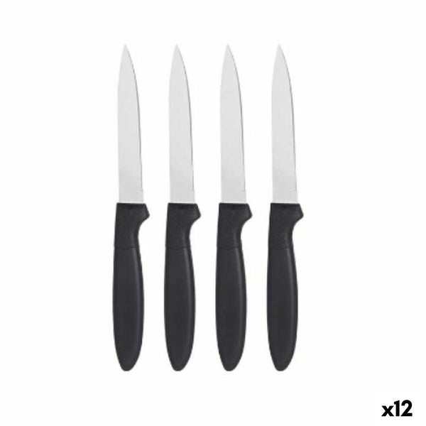 Messerset Kinvara Schwarz Silberfarben Edelstahl Kunststoff 19,5 x 2 x 1 cm 12,5 x 26,5 x 1 cm (12 Stück)