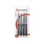 Messerset Kinvara Schwarz Silberfarben Edelstahl Kunststoff 19,5 x 2 x 1 cm 12,5 x 26,5 x 1 cm (12 Stück)
