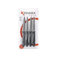 Messerset Kinvara Schwarz Silberfarben Edelstahl Kunststoff 19,5 x 2 x 1 cm 12,5 x 26,5 x 1 cm (12 Stück)