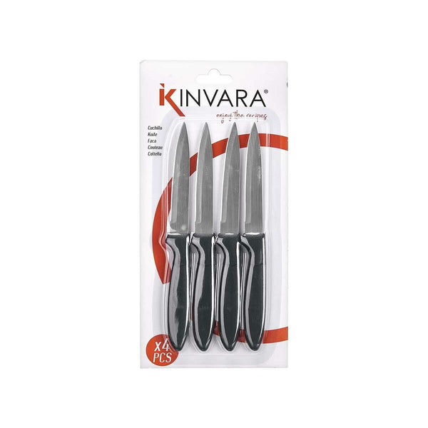 Messerset Kinvara Schwarz Silberfarben Edelstahl Kunststoff 19,5 x 2 x 1 cm 12,5 x 26,5 x 1 cm (12 Stück)