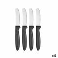 Messerset Kinvara Schwarz Silberfarben Edelstahl Kunststoff 17 cm 12,5 x 26,2 x 1 cm (12 Stück)