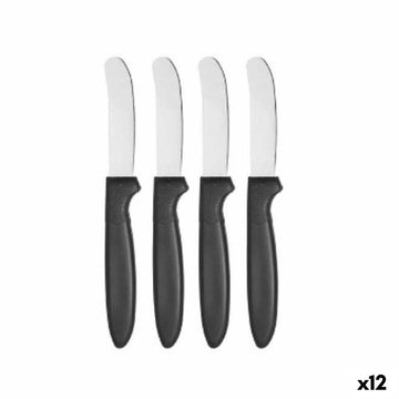 Messerset Kinvara Schwarz Silberfarben Edelstahl Kunststoff 17 cm 12,5 x 26,2 x 1 cm (12 Stück)
