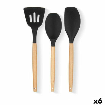 Küchenutensilien Set Kinvara Holz Silikon 20 x 32 x 4 cm 20 x 37 x 3,5 cm (6 Stück)
