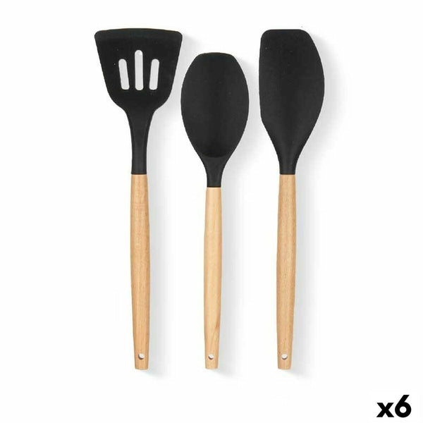 Küchenutensilien Set Kinvara Holz Silikon 20 x 32 x 4 cm 20 x 37 x 3,5 cm (6 Stück)