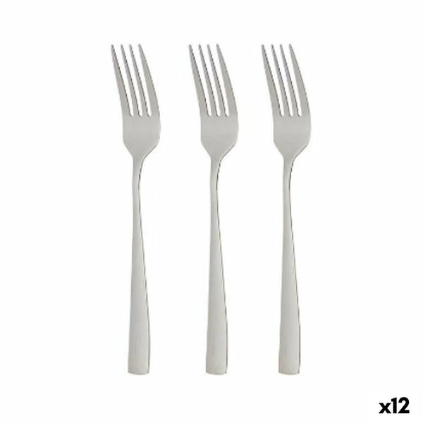 Gabel-Set Kinvara Silberfarben Edelstahl 2,5 x 21,3 x 0,3 cm 6 x 23 x 2,5 cm (12 Stück)