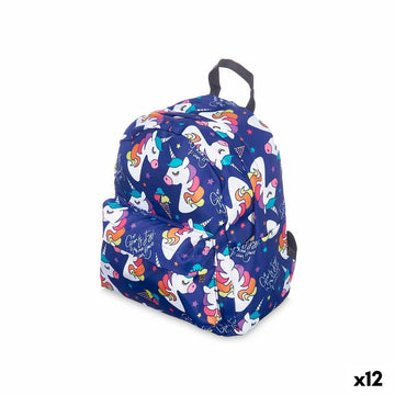 Schulrucksack Pincello Bunt 28 x 12 x 22 cm 22 x 28 x 12 cm Einhorn (12 Stück)
