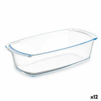 Kochschüssel Vivalto T12-18 T12-18 Durchsichtig Borosilikatglas 1,6 L 27 x 7,2 x 14 cm Mit Griffen (12 Stück)