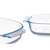 Kochschüssel Vivalto T3-20 T3-20 Durchsichtig Borosilikatglas 2 L 2L 30,2 x 6 x 19,6 cm 34,5 x 6,4 x 22,5 cm Mit Griffen (12 Stü