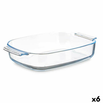 Kochschüssel Vivalto T3-38 T3-38 Durchsichtig Borosilikatglas 3,8 L 38 x 6,5 x 25,4 cm Mit Griffen (6 Stück)