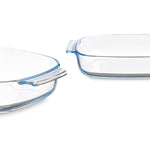 Kochschüssel Vivalto T3-38 T3-38 Durchsichtig Borosilikatglas 3,8 L 38 x 6,5 x 25,4 cm Mit Griffen (6 Stück)