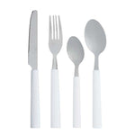 Besteck-Set Kinvara Weiß Silberfarben Edelstahl Kunststoff 22,5 x 37,5 x 4,5 cm 23 x 38 x 5 cm (6 Stück)