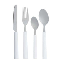 Besteck-Set Kinvara Weiß Silberfarben Edelstahl Kunststoff 22,5 x 37,5 x 4,5 cm 23 x 38 x 5 cm (6 Stück)