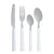 Besteck-Set Kinvara Weiß Silberfarben Edelstahl Kunststoff 22,5 x 37,5 x 4,5 cm 23 x 38 x 5 cm (6 Stück)