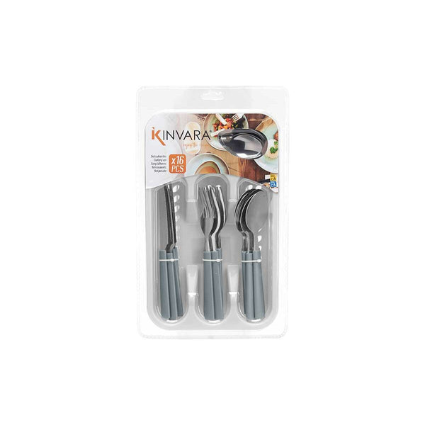 Besteck-Set Kinvara Grau Silberfarben Edelstahl Kunststoff 22,5 x 37,5 x 4,5 cm (6 Stück)
