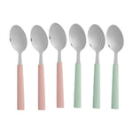 Löffel-Set Kinvara CN-KT166096-1S grün Rosa Silberfarben Edelstahl Kunststoff 18,7 cm (12 Stück)
